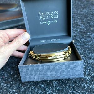 AMERICAN EXCHANGE PREMIUM DIAMOND GOLD PLATED Men’s BRACELET 1/10CT TW DIAMOND